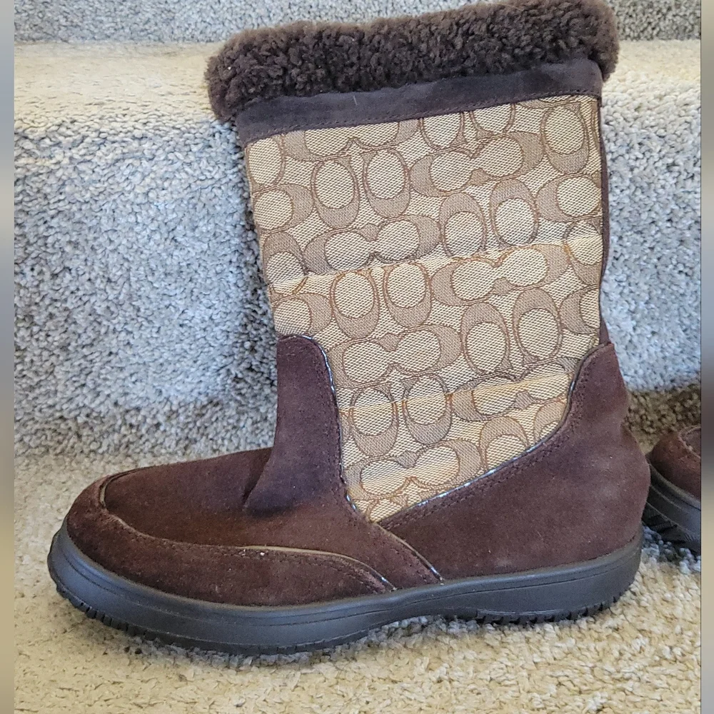 Coach Sherman Signature Winter Boots Size 5.5b